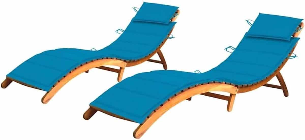 ligbedden 2 stuks tuin loungers buiten ontspannen