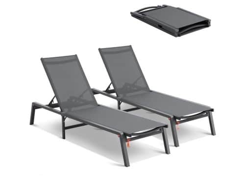 Ligbedden - Aluminium Ligstoel Set van 2 - 5 Verstelbare
