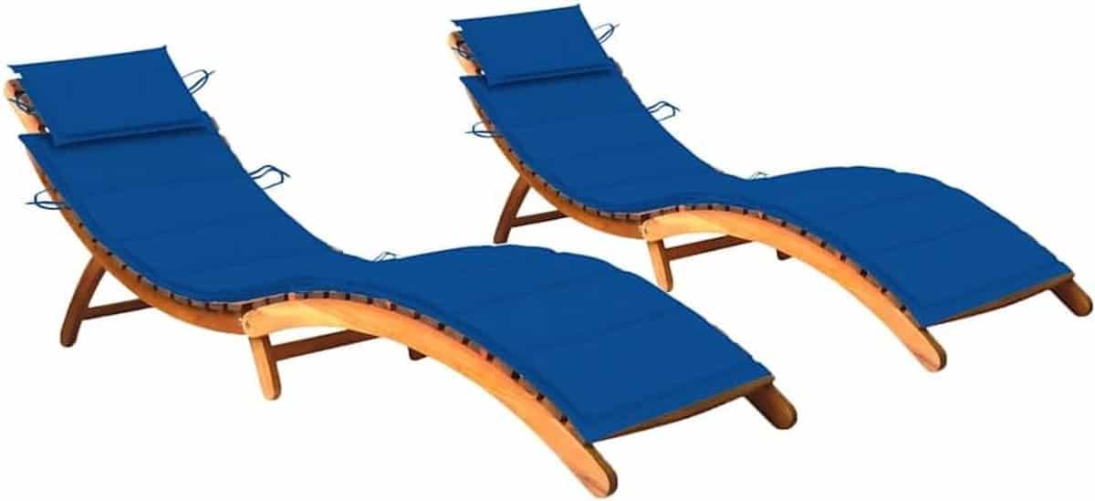 ligbedden set loungers tuin buiten ontspannen massief