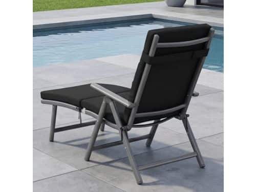 Ligstoel 183x60x39 cm Opvouwbaar met 6 cm Matras en Hoofdkussen