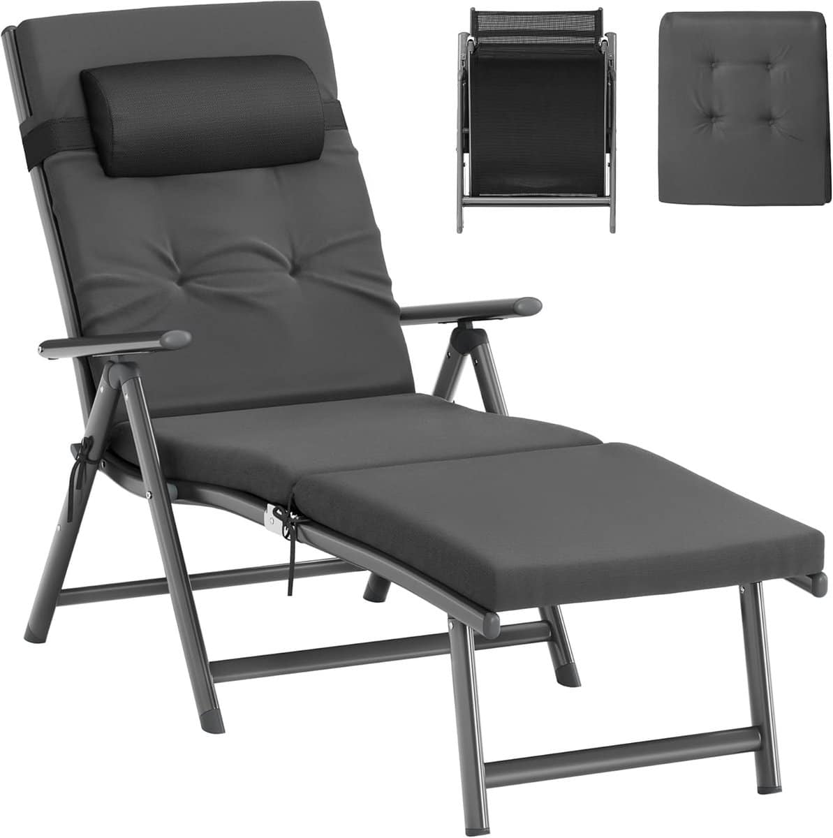 ligstoel inklapbaar verstelbaar 183 x 60 x 39 cm met