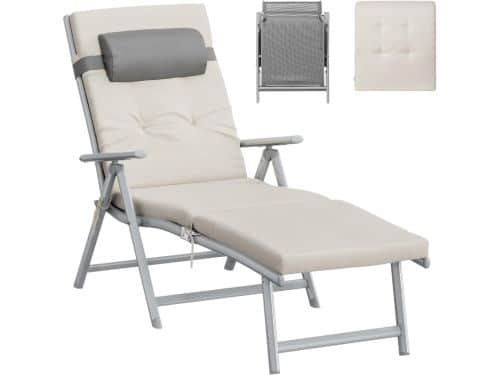 Ligstoel inklapbaar verstelbaar 183 x 60 x 39 cm met