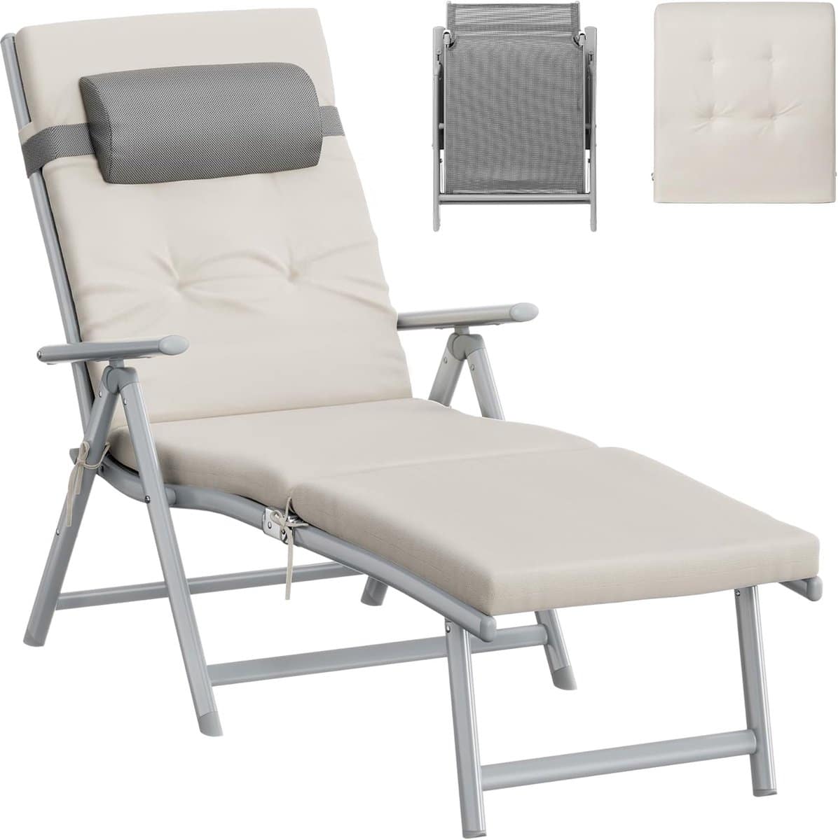 ligstoel inklapbaar verstelbaar 183 x 60 x 39 cm met