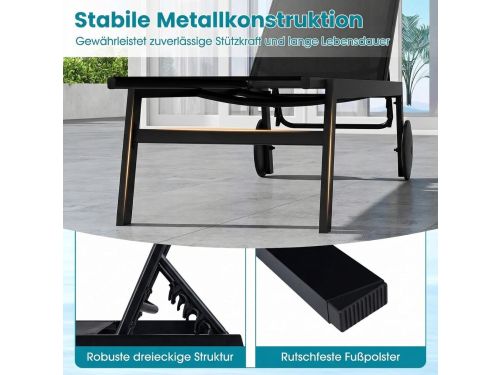 Ligstoel met wielen 190 x 59 x 33