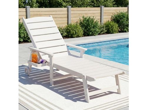 Ligstoel met wielen 194x62x95 cm - 5-standen verstelbare rugleuning (volledig