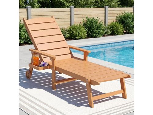 Ligstoel met Wielen 194x62x95 cm - Verstelbare Rugleuning (5 Standen)