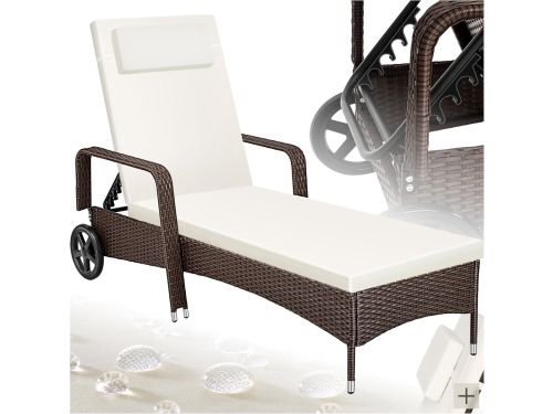 Ligstoel Met Wielen - Verstelbaar Ligbed - Buiten Ontspannen