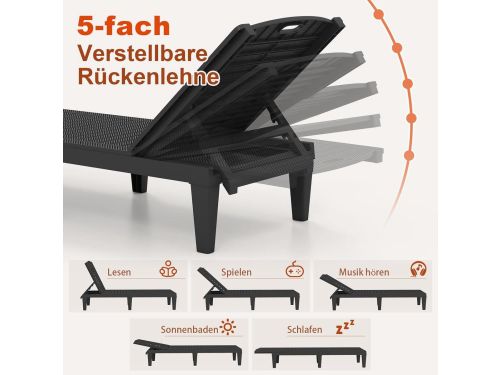 Ligstoel set van 2 - 187 x 55 x 28