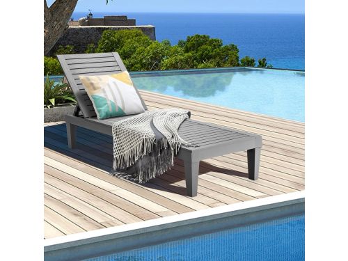 Ligstoel tuin verstelbaar 190 x 57,5 x 29 cm kunststof