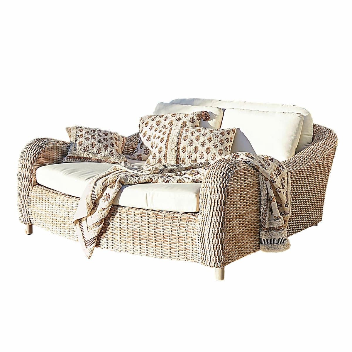 loberon ligbed heloite bruin/crème