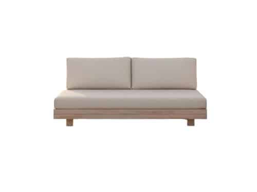 Los Angeles bench 2-seater oyster steel/acacia off-white Eurofar - Eurofar