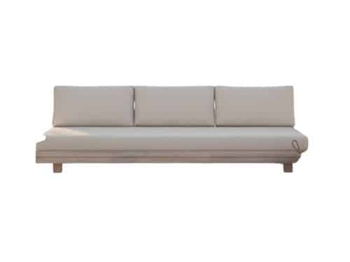 Los Angeles bench 3-seater oyster steel/acacia off-white Eurofar - Eurofar