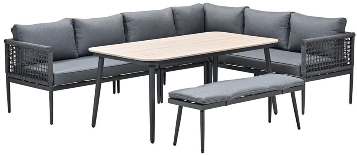 lounge dining hoekbank teramon 7 persoons grijs garden