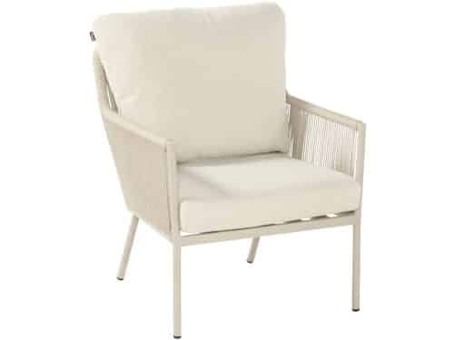 Lounge dining stoel Zaragoza | Sand | Aluminium en Rope