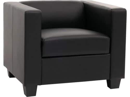 Lounge Stoel Zwart Lederlook Comfortabele Relaxfauteuil