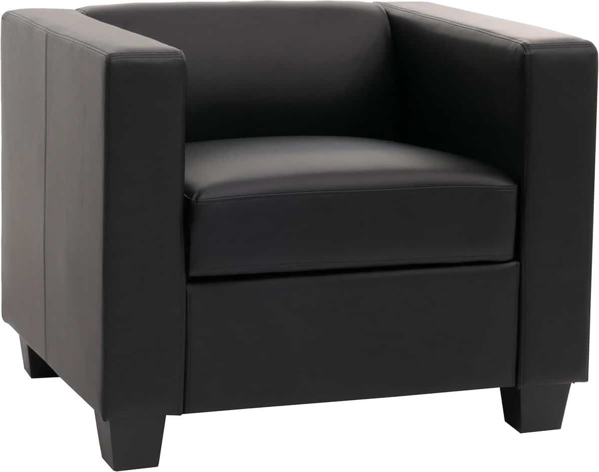 lounge stoel zwart lederlook comfortabele relaxfauteuil