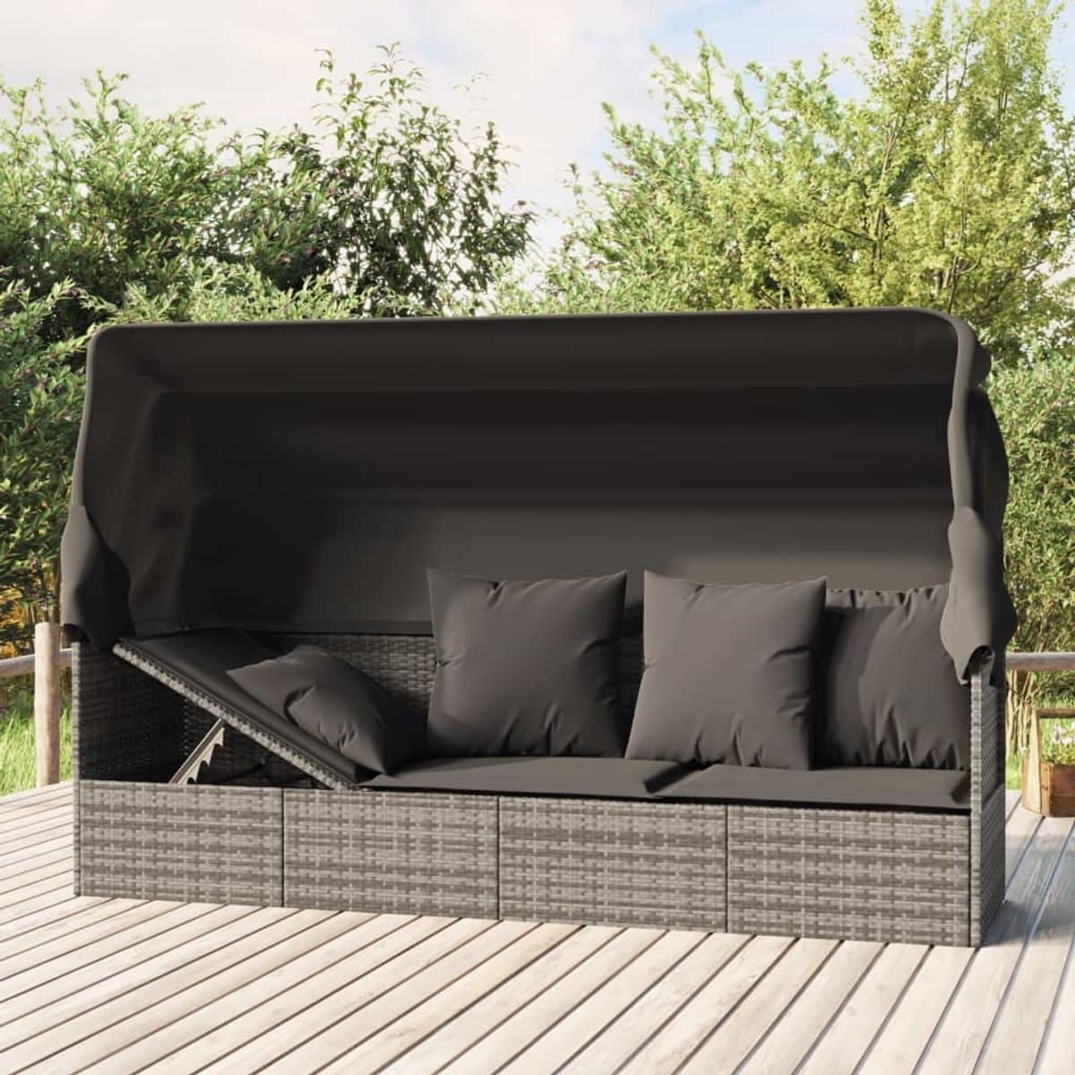 loungebed loungestoel zonnebed ligbed verstelbare canopy