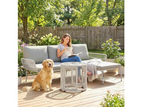 Loungeset L-vorm 122x79x75 cm 3-delig - Polyrotan Tuinmeubelset met Chaise