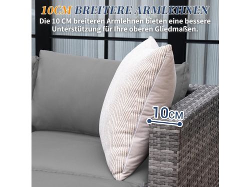 Loungeset tuin 5-delig polyrattan 215 x 75 x 63 cm