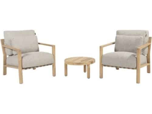 Lucas lounge balkonset 3 delig naturel teak 4 seasons Outdoor
