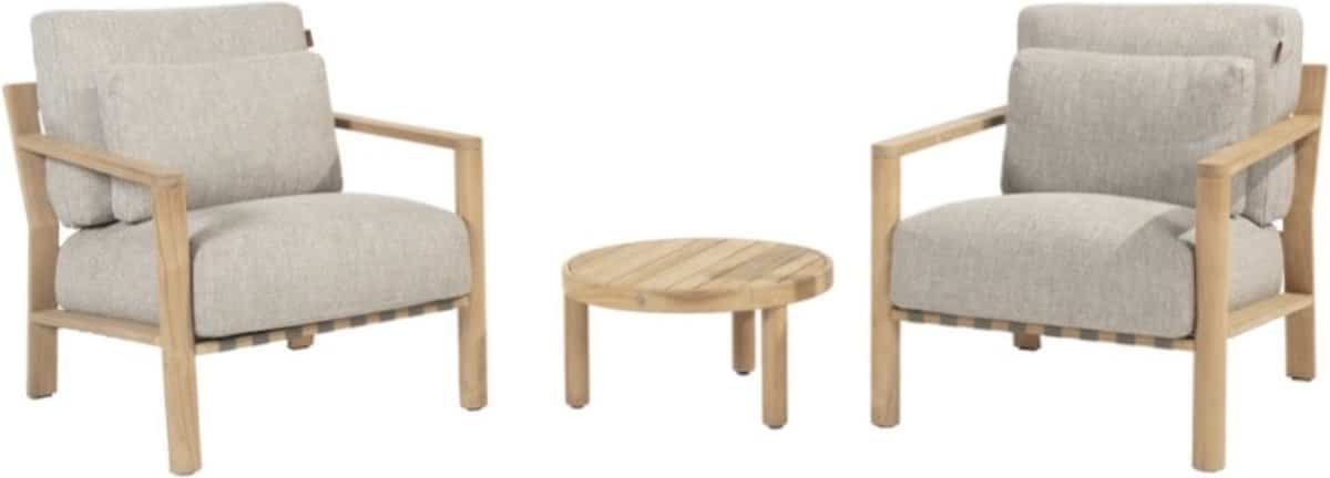 lucas lounge balkonset 3 delig naturel teak 4 seasons outdoor
