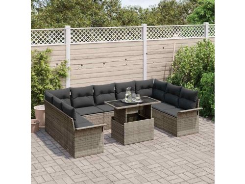 Luxe 10-persoons Modulaire Poly Rattan Outdoor Dining Set