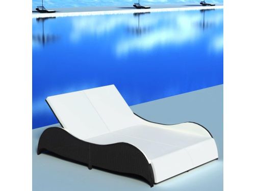 Luxe 2-Persoons Polyrattan Ligbed met Kussens en Verstelbare Rugleuning