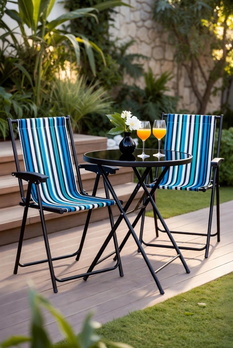 luxe 3 delige balkonset met 2 comfortabele stoelen en ronde tafel