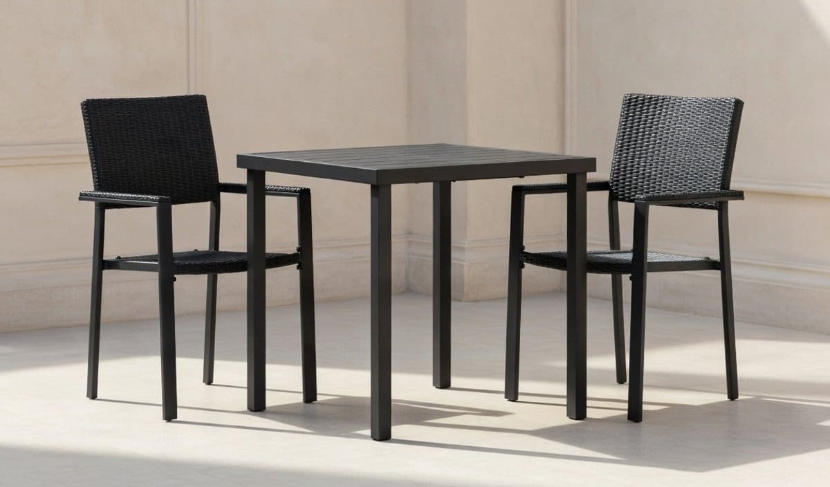 luxe 3 delige poly rattan bistroset tuin en balkonmeubel set