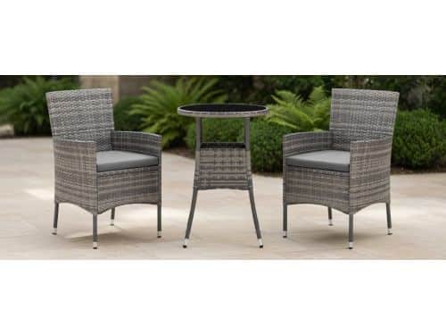 Luxe 3-delige Polyrattan Bistroset Tuin en Balkon met Kussens