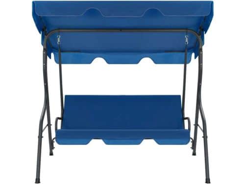 Luxe 3-Zits Schommelbank Tuin met Kantelbaar Zonnedak - Donkerblauw