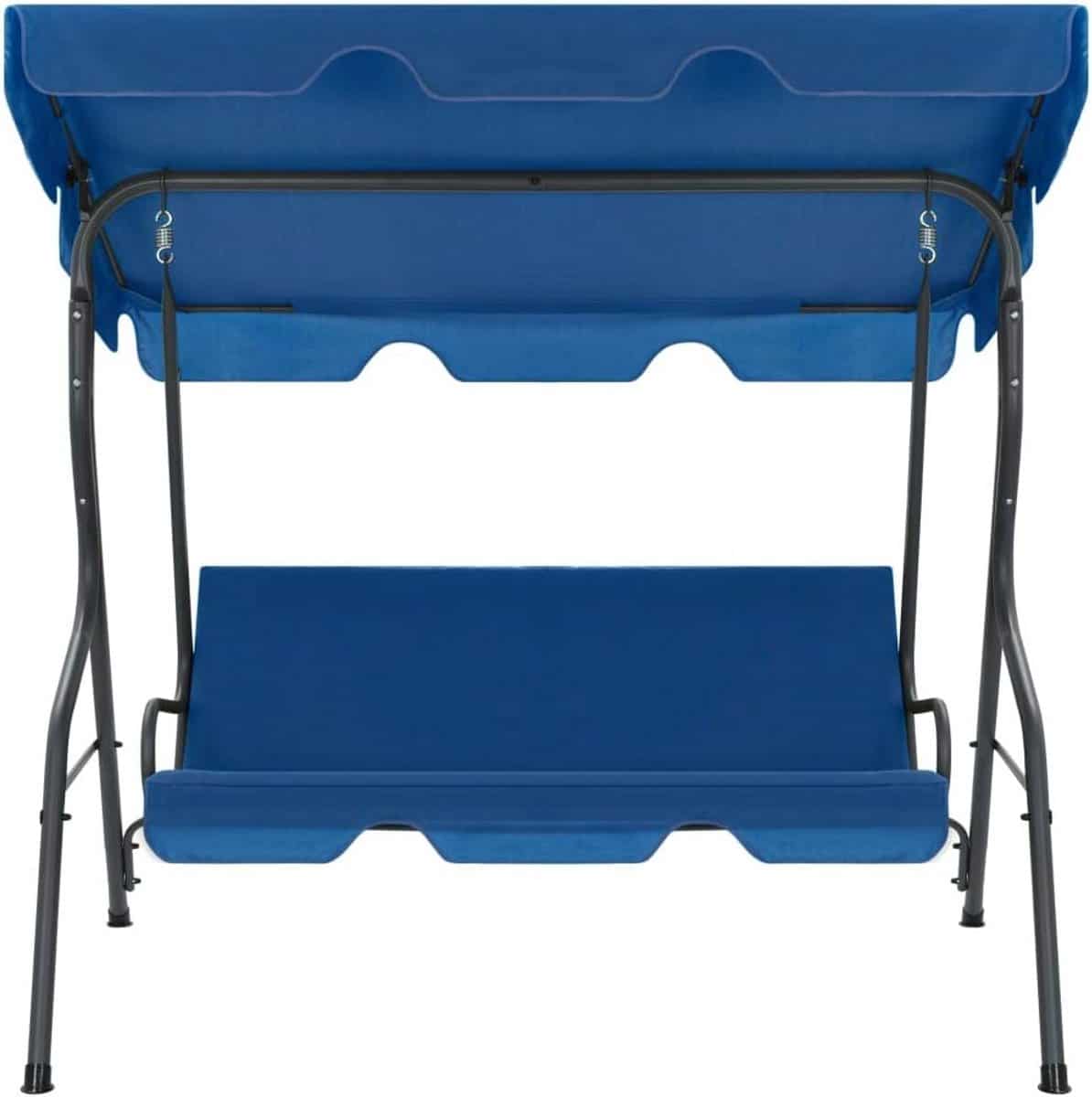 luxe 3 zits schommelbank tuin met kantelbaar zonnedak donkerblauw