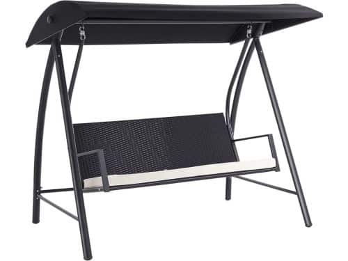 Luxe 3-Zits Schommelbank voor Buiten met Verstelbaar Zonnedak