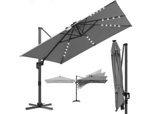 Luxe 360° Draaibare & Kantelbare Zweefparasol 300x300 cm UV50+ Solar