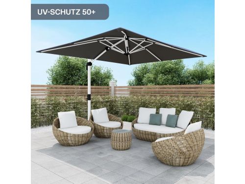 Luxe 360° Draaibare Zweefparasol 300x400x260 cm met UV50+ Bescherming