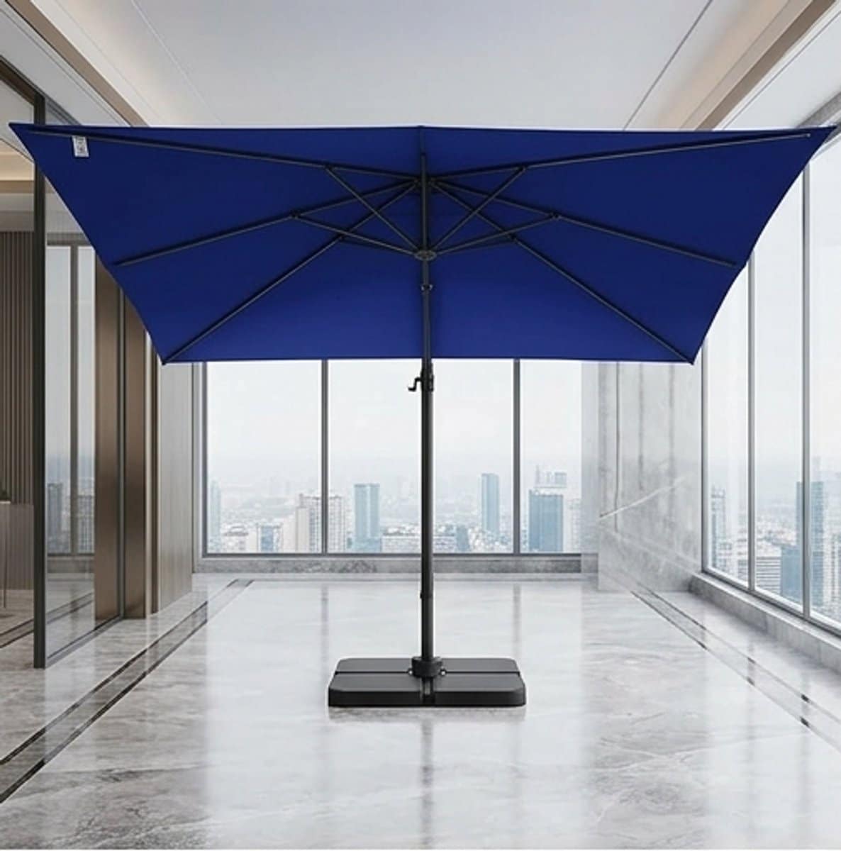 luxe 3x3m zweefparasol met aluminium muurarm & 360° rotatie