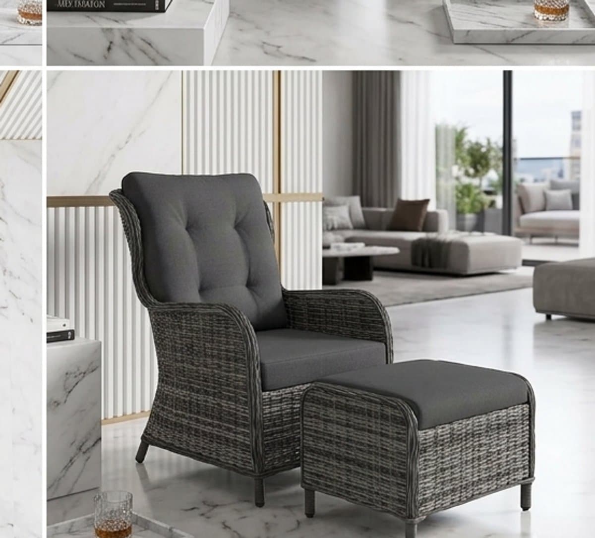 luxe 4 delige premium polyrotan lounge stoelenset met aluminium frame