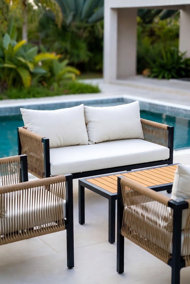 luxe 4 delige tuin loungeset voor 4 personen rotan lounge