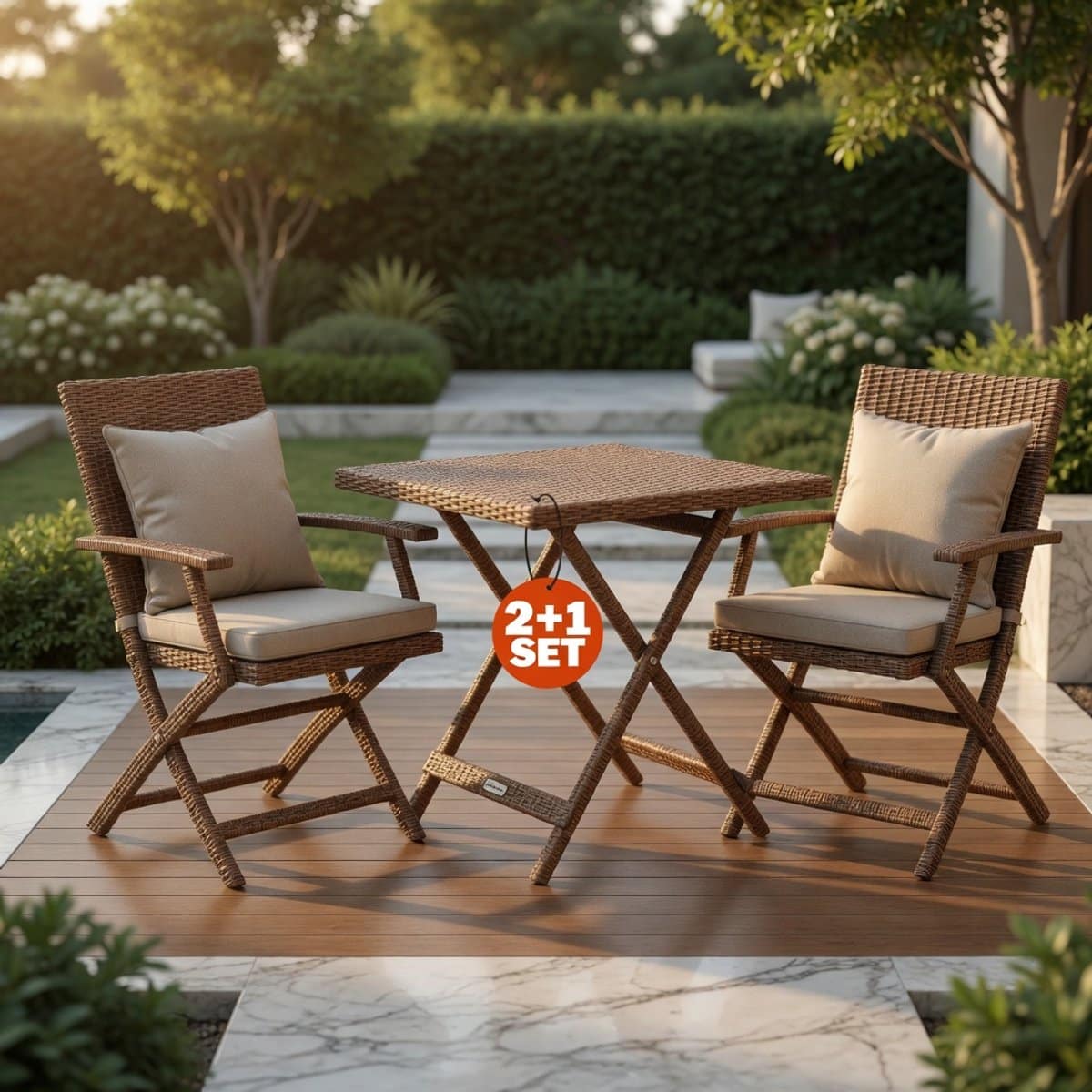 luxe acaciahouten balkonset inklapbaar 3 delig fsc® tuinmeubelset met 2