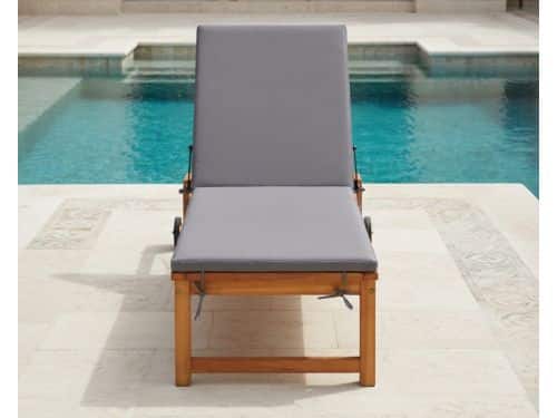 Luxe Acaciahouten Ligbed met Verstelbare Rugleuning en Comfortabele Kussens