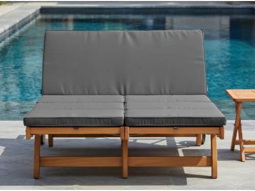 Luxe Acaciahouten Ligstoel met Verstelbare Rugleuning en Voetensteun