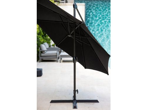 Luxe Aluminium Zweefparasol 350 cm - 360° Draaibaar met Windbeveiliging