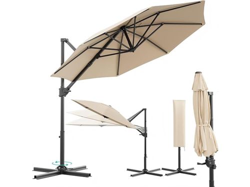 Luxe Double Top Zweefparasol 300 cm - 360° Draaibaar &