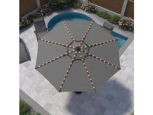 Luxe Dubbele LED Zweefparasol 400x200 cm - Rechthoekig met 84