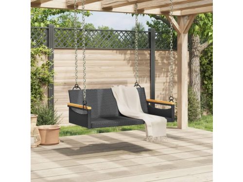 Luxe Hangende Schommelbank Outdoor Zwart 109 x 62 x 40