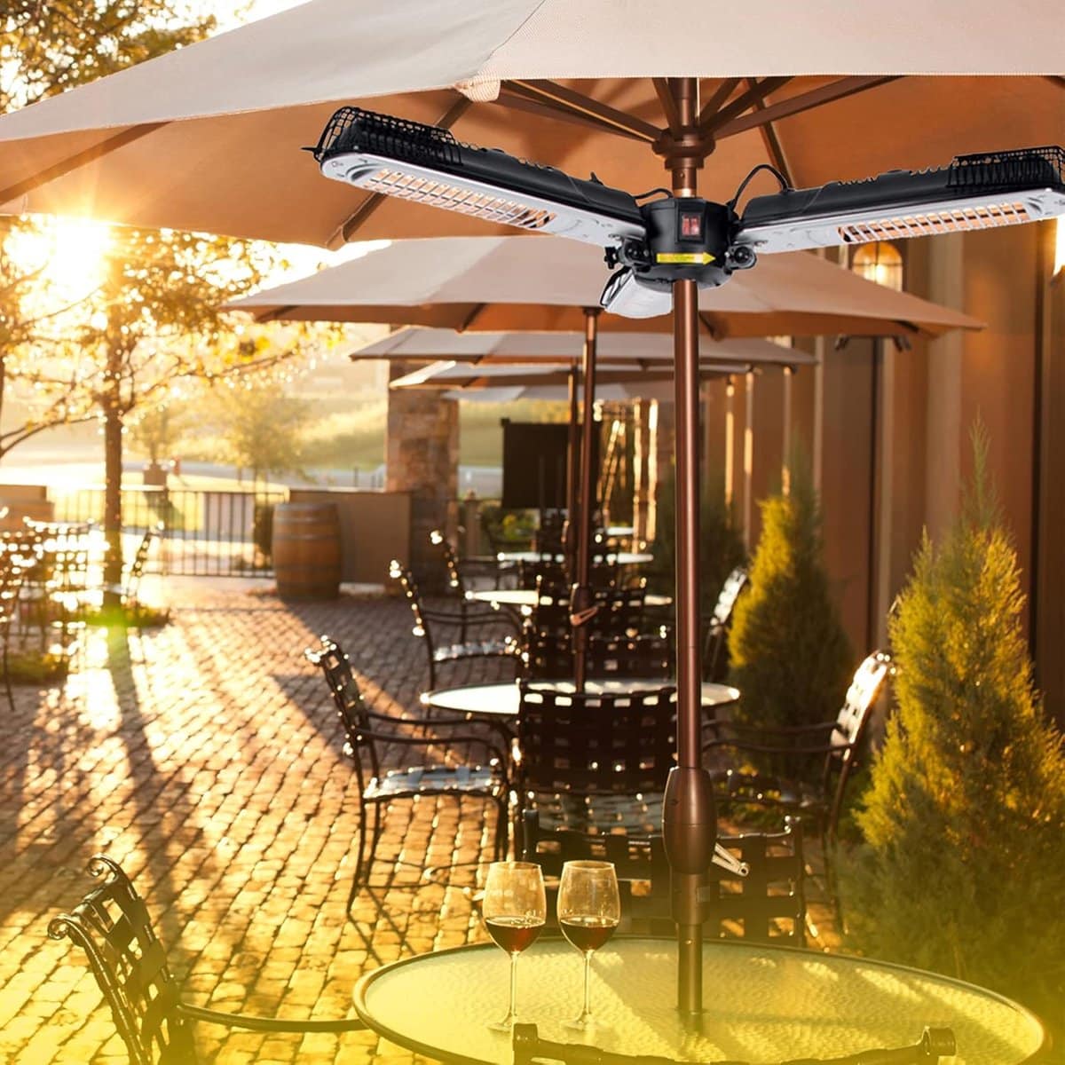 luxe infrarood parasolverwarmer 2000w 3 instelbare warmtestanden met helen