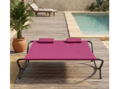 Luxe Inklapbaar Tuin Ligbed met 2 Kussens 200 x 70