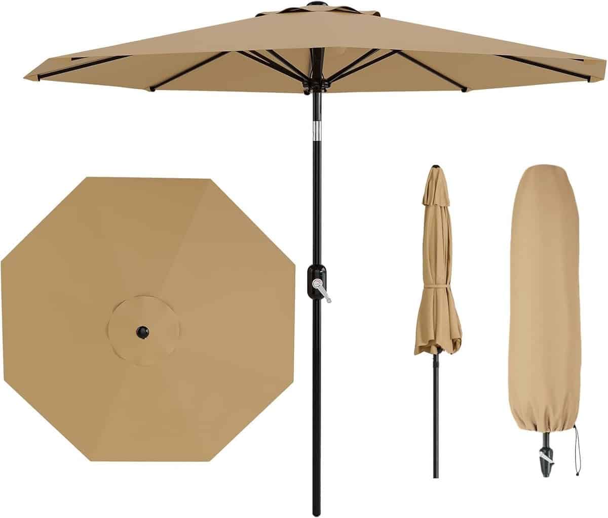 luxe kantelbare stokparasol Ø 270 cm met zwengel