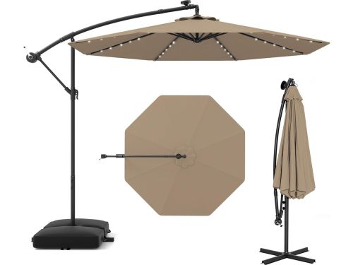 Luxe Kantelbare Zweefparasol 300 cm met 40 LED Zonneverlichting en