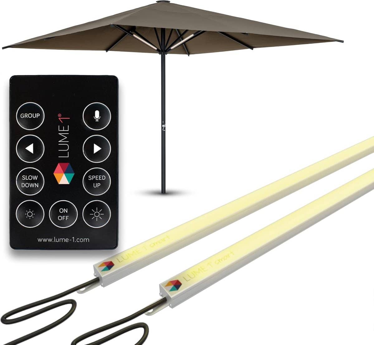 luxe led parasolverlichting met afstandsbediening warm wit & rgb